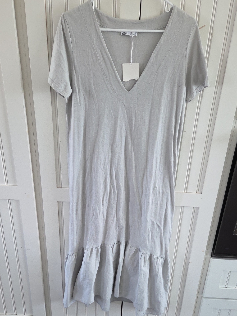 Zara Cotton Dress Womens Gray M